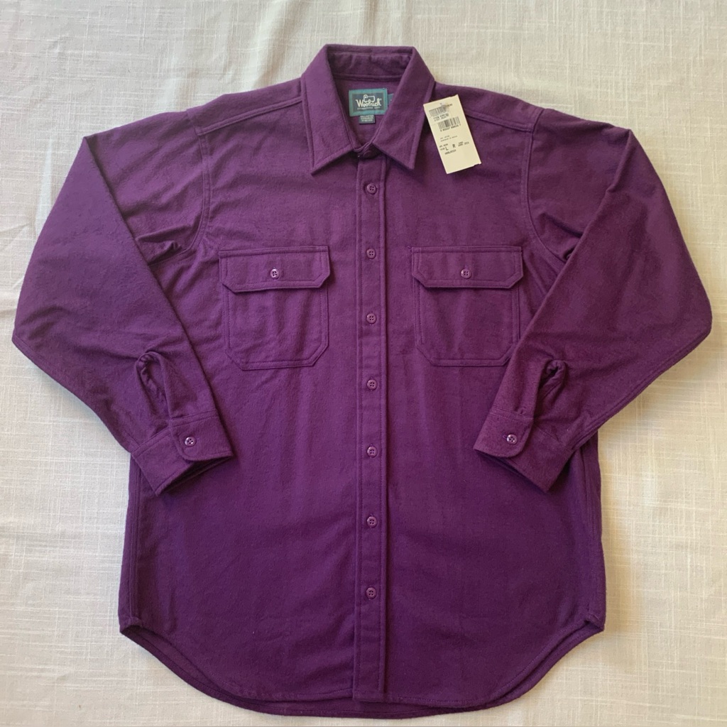 Woolrich Women's Vintage Long Sleeve Purple Button-Up Shirt Size Large Nwt